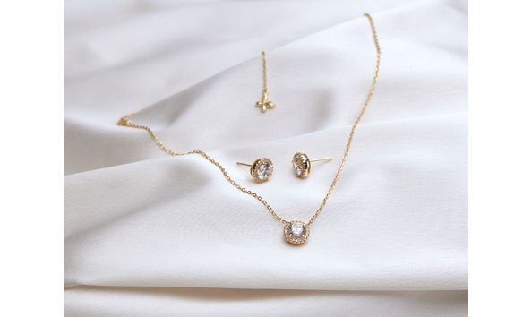 Big image modern classic necklace and earrings yellow gold   image 1 