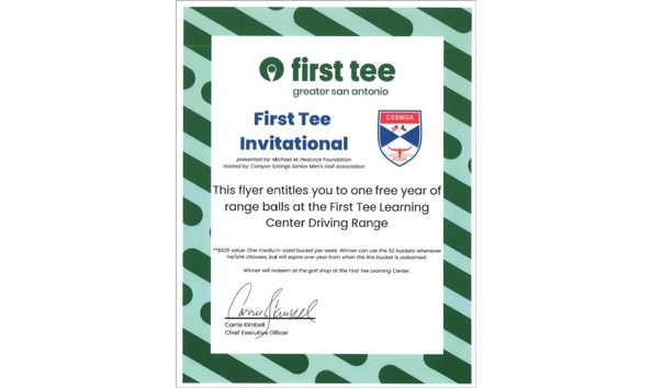 Big image first tee range balls certificate