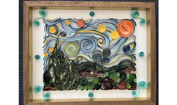 Big image the starry night quilling technique 3 pv   pamela v