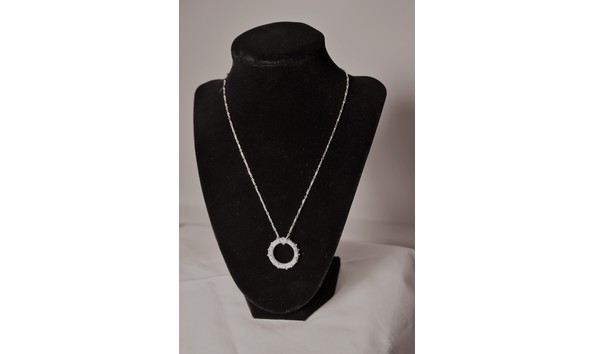 Big image j124 chin   sterling silver textured earrings and necklace   trish 2