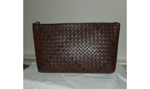 Big image l101 gaddi   dark brown handwoven leather clutch 3