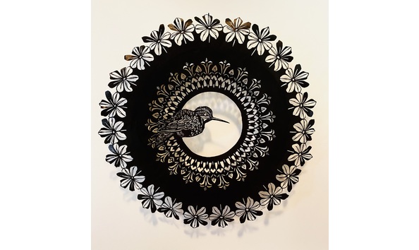 Big image p101 bieler   framed hummingbird papercutting 1