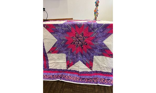 Big image pink purple star quilt small