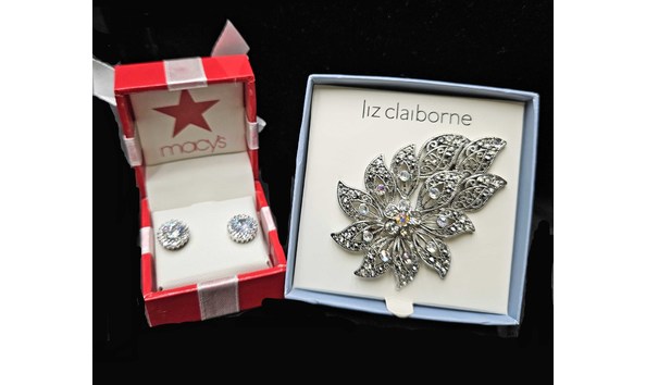 Big image zirconia and brooch