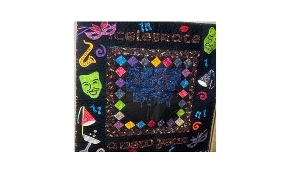Big image new year s eve quilted wall hanging 37x37 fmv  75.00 front
