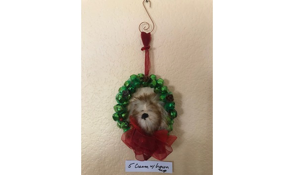 Big image cream w brown tip ornament1   donna rotoloni