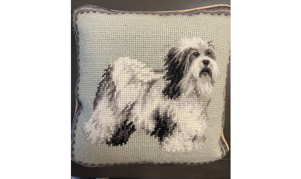 Big image needlepoint pillow1   annual auction 1