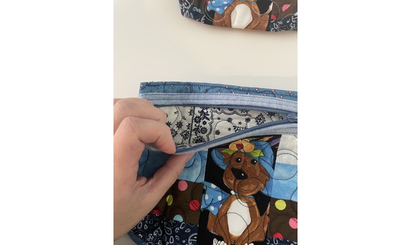 Big image brown dog with flower hat matching pouches   larger pouch   smaller coin pouch  zippered dogs pouch.2   annual auction