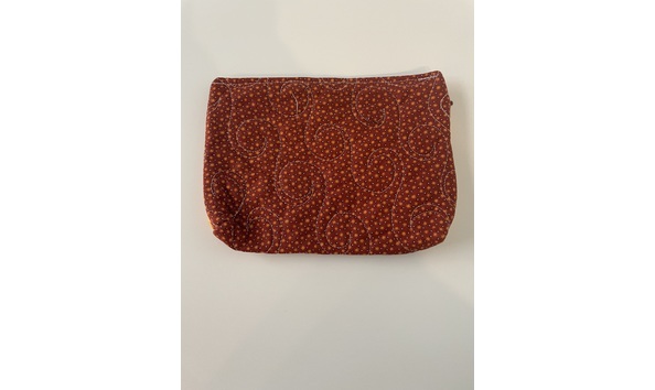 Big image big fluffy dog on orange background pouch2   annual auction