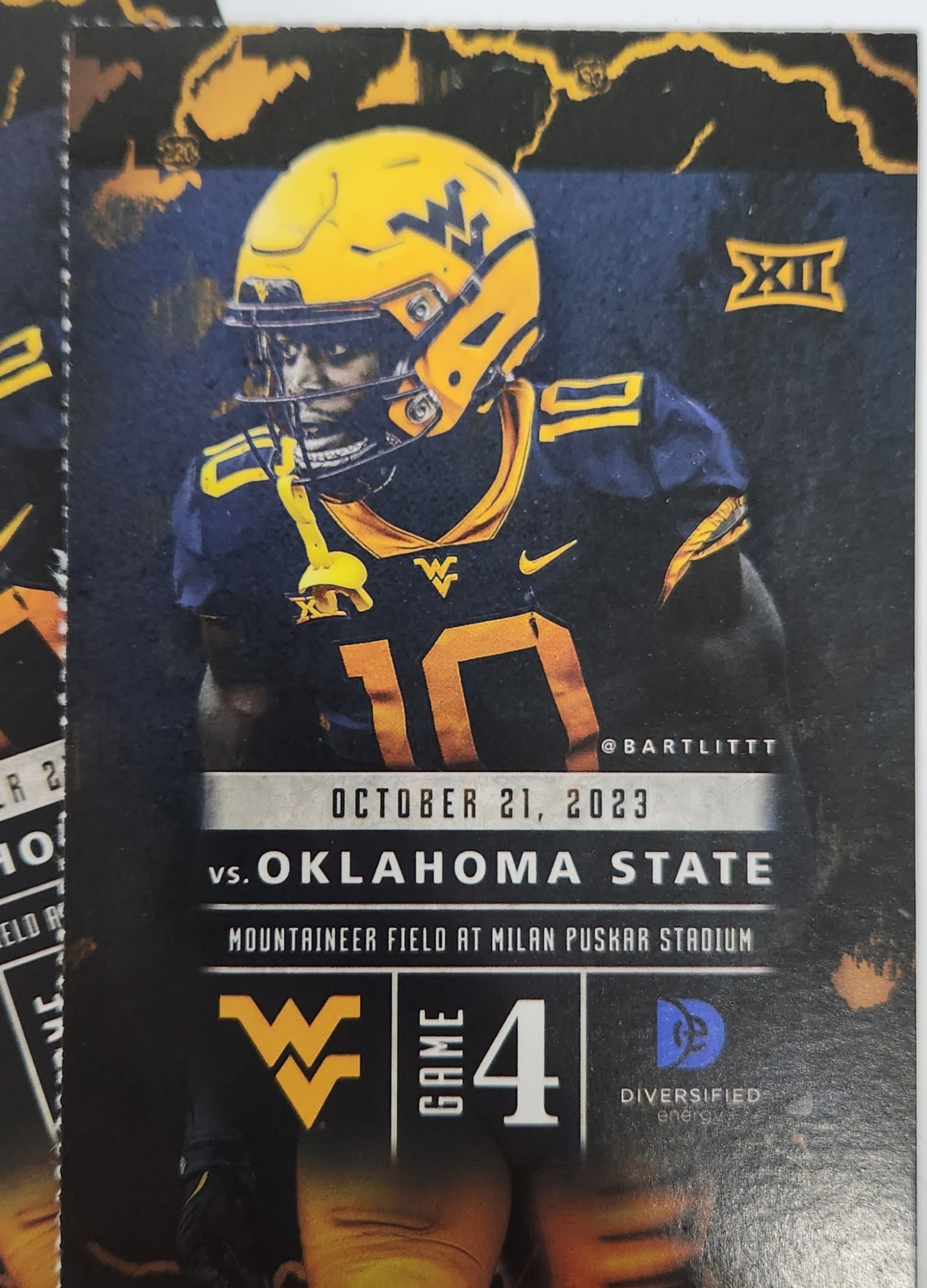 4 Tickets to WVU vs. Oklahoma State (10/21) donated by Hornby Media