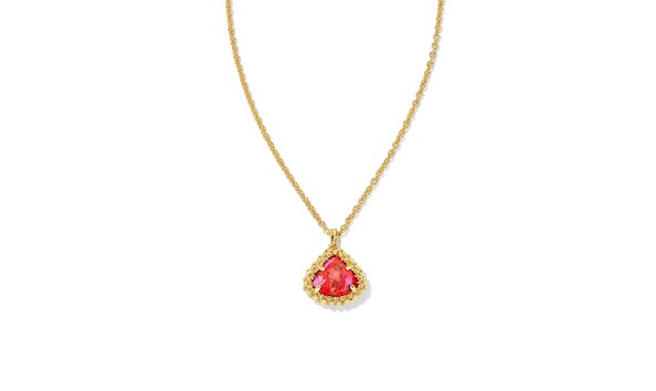 Big image kendra scott framed kendall framed necklace gold bronze veined red fushia magnesite 00  1 