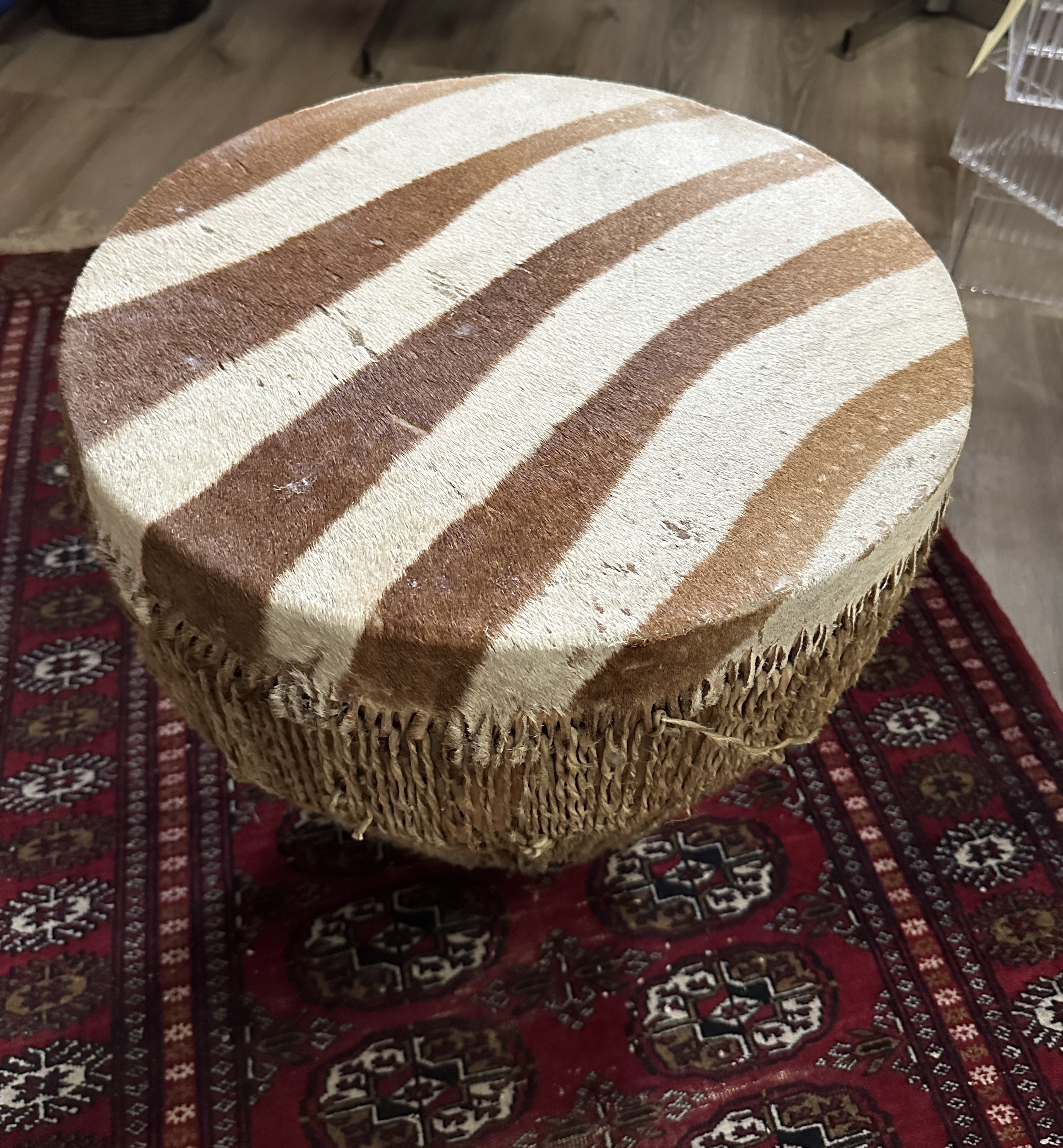 Kenyan Zebra Skin Drum