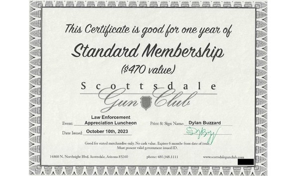 Big image scottsdale gun club membership certificate  covered 