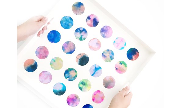 Big image class art project   painted dot serving tray 1   art camp studio  2 