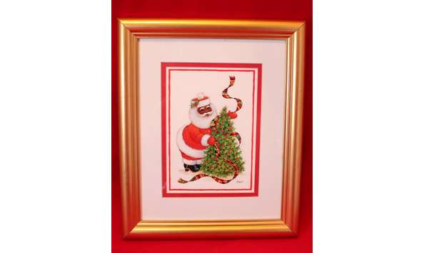 Big image framed santa with kente tree
