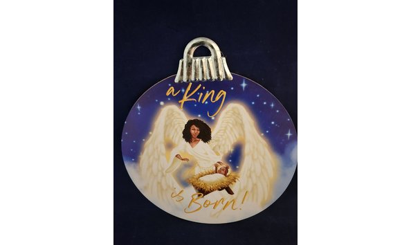 Big image king is born flat ornament