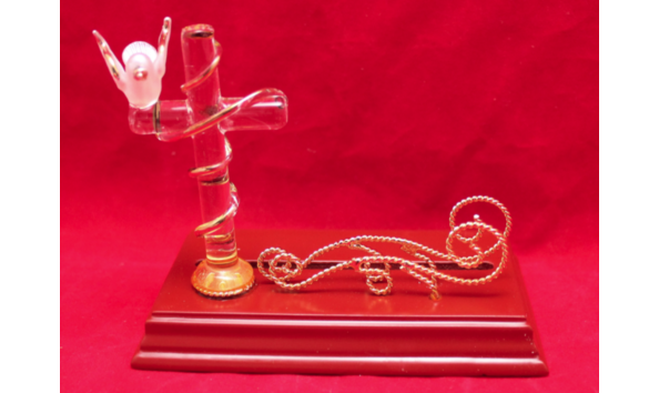 Big image cross with dove card holder