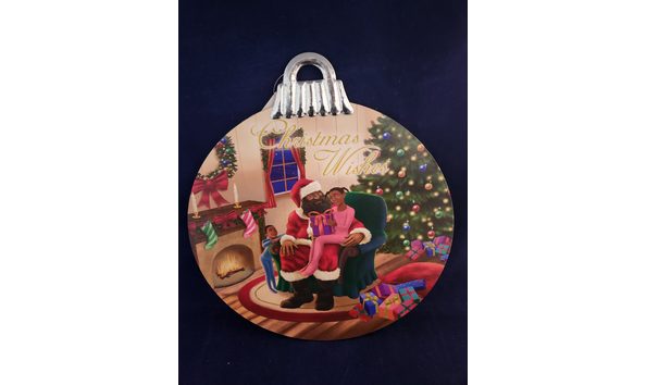 Big image christmas wishes with santa wall hanging
