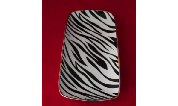 Big image ceramic zebra stripe tray
