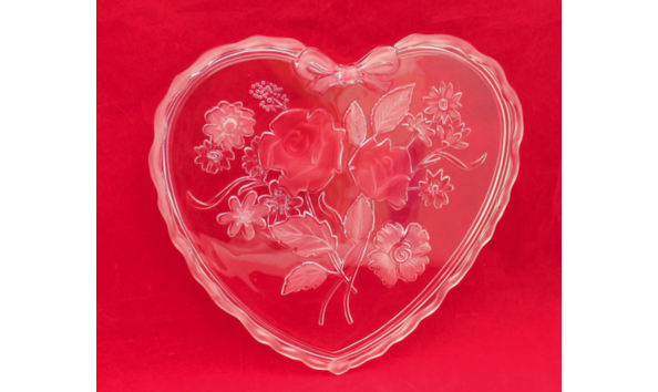 Big image heart shaped glass tray