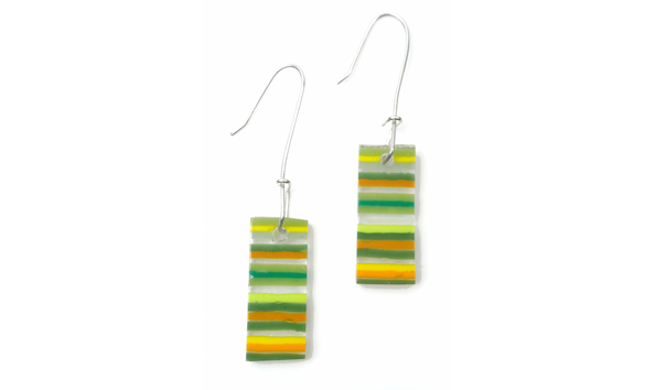 Big image halpin green stripe earrings