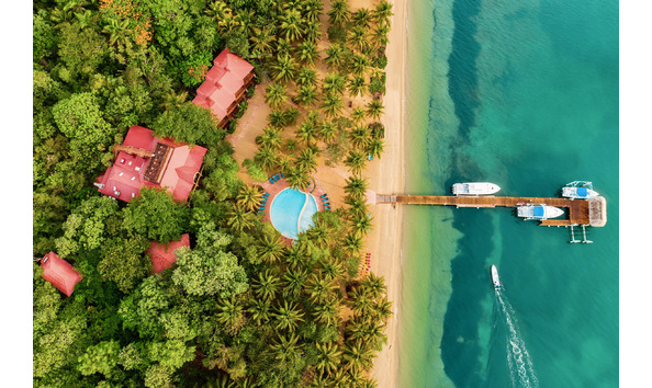 Big image beach aerial with boat