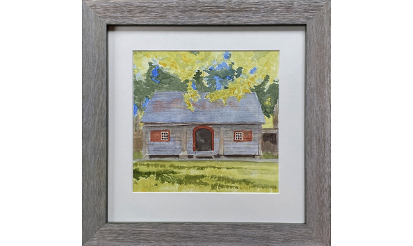 Big image granary watercolor 2023 with frame