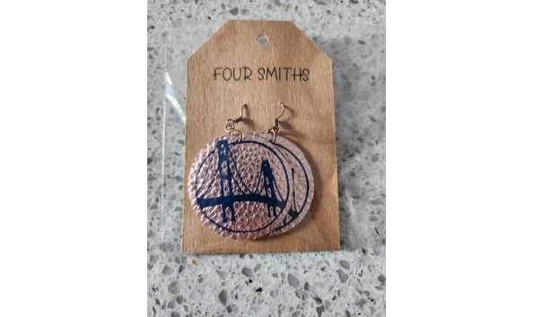 Big image purple metalic brige earrings