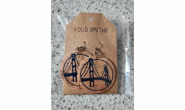 Big image wood bridge earrings