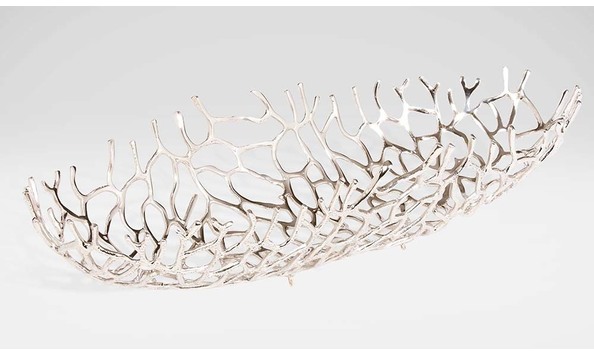 Big image nickel oval coral bowl