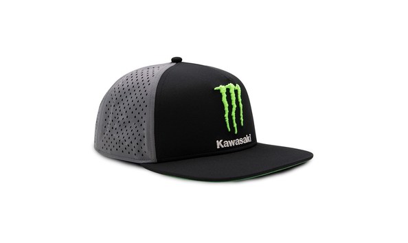 Big image monster energy kawasaki podium medium profile 5 panel flat bill cap