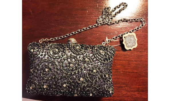 Big image silver beaded clutch