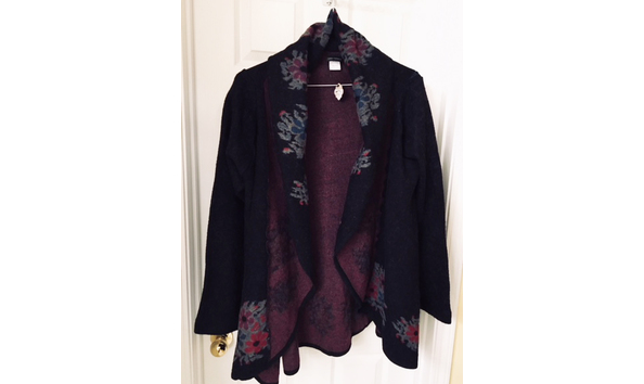 Big image embellished coat