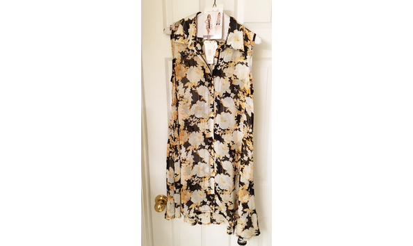 Big image black yellow floral dress