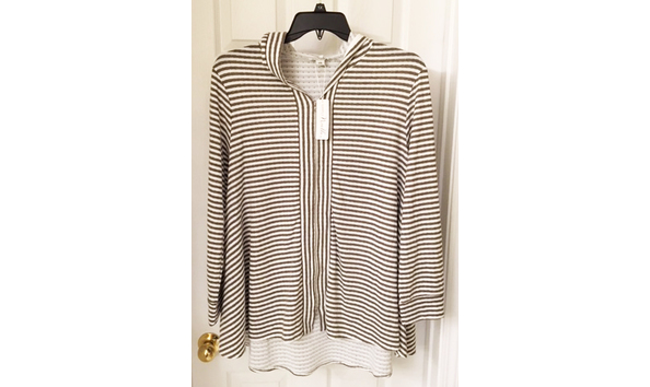 Big image taupe white hooded jacket