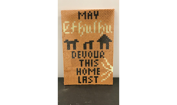 Big image 202308art009   may cthulhu devour this house last fuse bead sign