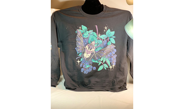 Big image 202211app003   large bugs   blueberry bush sweatshirt