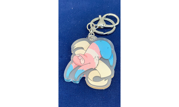 Big image 202208acc030 2   trans pride sloth keychain