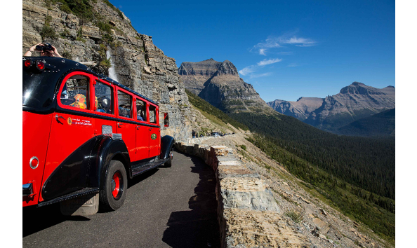 Big image glacier red bus 