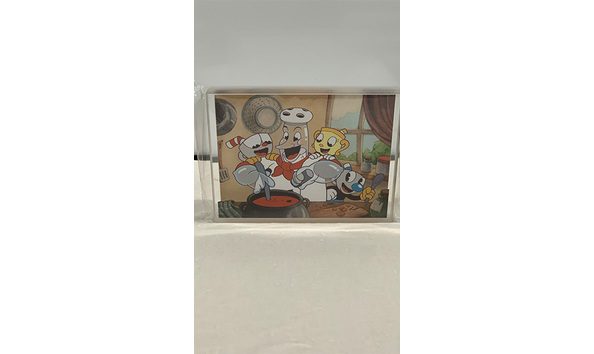 Big image 202311art002 2   cuphead   chef saltbaker  cuphead  ms. chalice  and mugman 3d acrylic desktop art