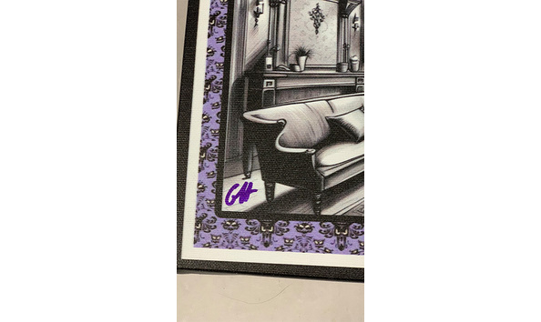 Big image 202311art006 2   haunted mansion style parlor with standing man and lady ghosts canvas