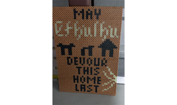 Big image 202308art009 2   may cthulhu devour this house last fuse bead sign