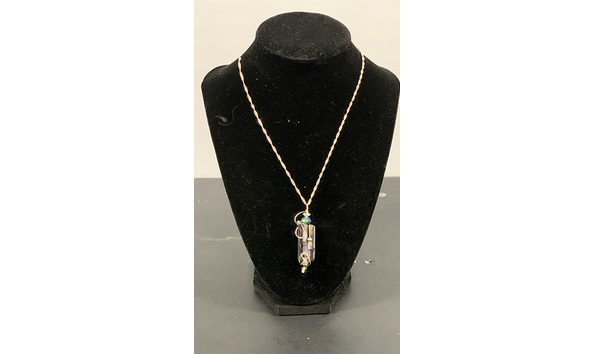 Big image 202308jwy020   black   silver   variegated onys necklace