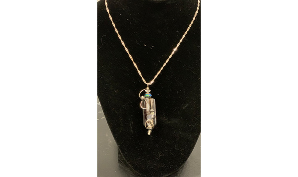 Big image 202308jwy020 3   black   silver   variegated onyx necklace