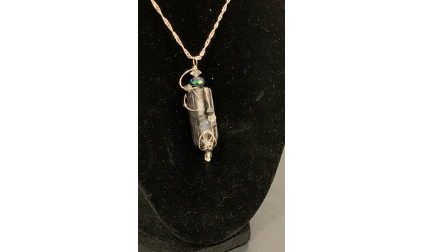 Big image 202308jwy020 5   black   silver   variegated onyx necklace