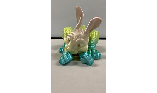 Big image 202311toy002   3d printed pink  yellow    teal articulated rabbit