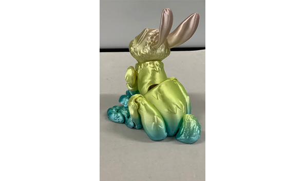 Big image 202311toy002 3   3d printed pink  yellow    teal articulated rabbit