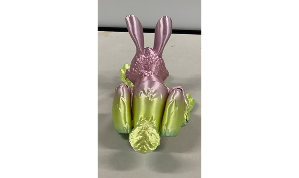 Big image 202311toy003 3   3d printed pink  yellow  and mint green articulated rabbit