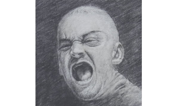 Big image screaming man  detail