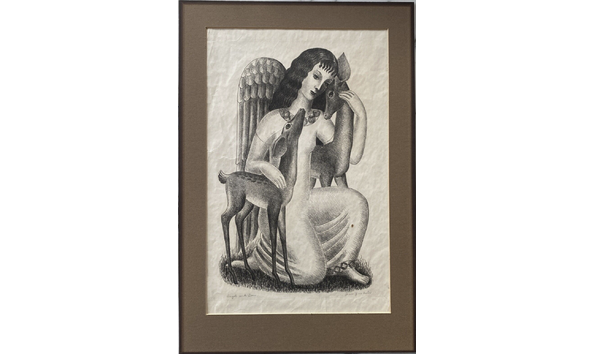 Big image jean ames angel deer charcoal